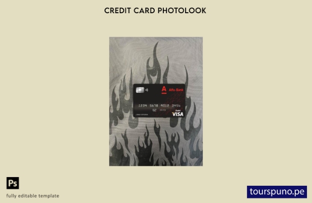 listo para imprimir plantilla frontal de aspecto fotográfico de tarjeta visa  36
